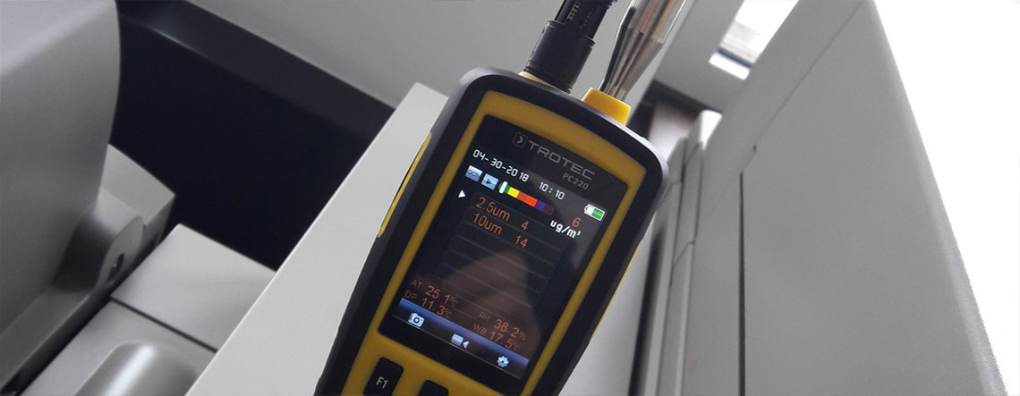 Feinstaubmessung in der Nähe von Laserdruckern